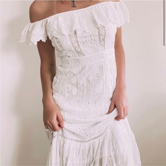 LoveShackFancy Niko Eyelet Maxi Dress - Picture 4 of 5